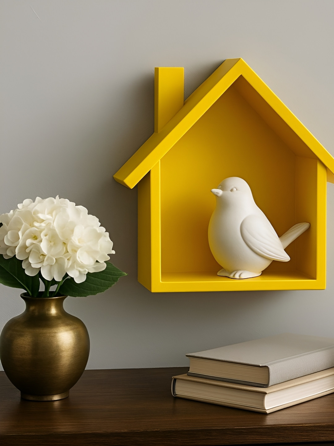 GLOBALLY INDIAN Shelf, Accent Wood Matte Hanging Hall Decorative Bird Cage-3.9In