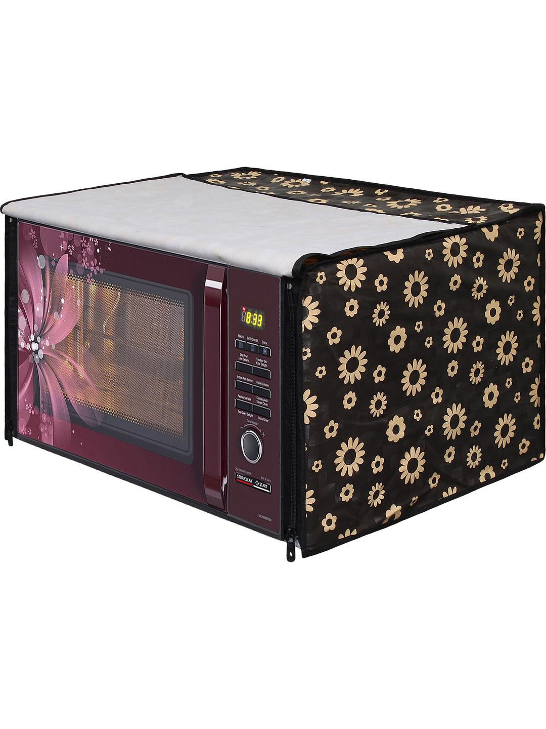Wings Star Brown Floral Print Microwave Oven Covers
