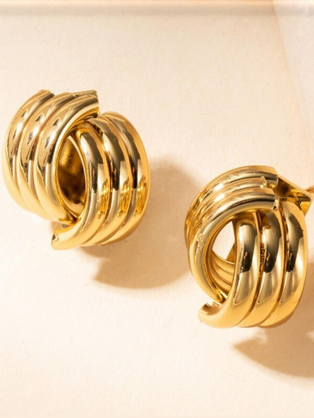 AKISON JEWELS Gold-Plated Studs Earrings