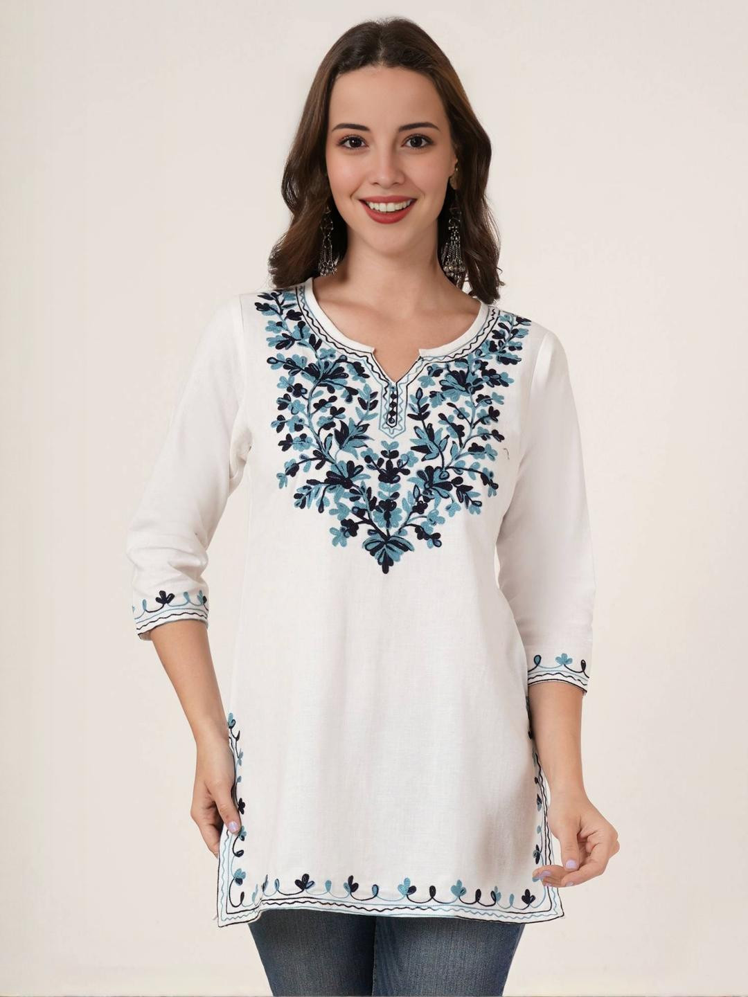 Diktmark Embroidered Kashmiri Cotton Kurti