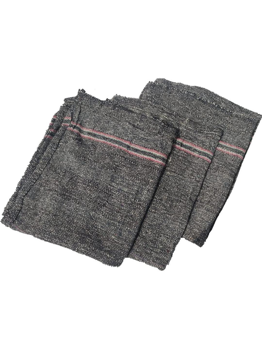 SHOP BY ROOM Pack Of 3 Grey Striped Cleaning Cloth