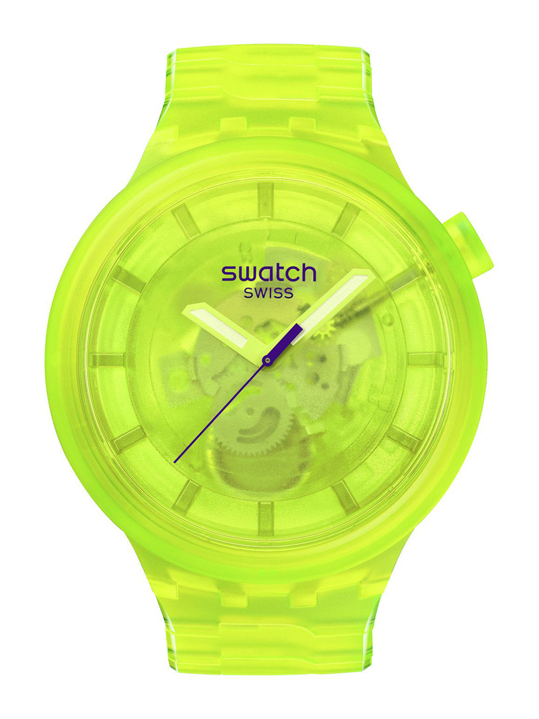 Swatch Yellow Joy Unisex Printed Dial & Ceramic Straps Analogue Watch SB05J103