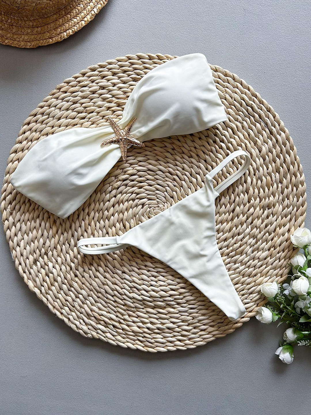 Miss Mosa By Akanksha  Sea Summer Bikini In Off White