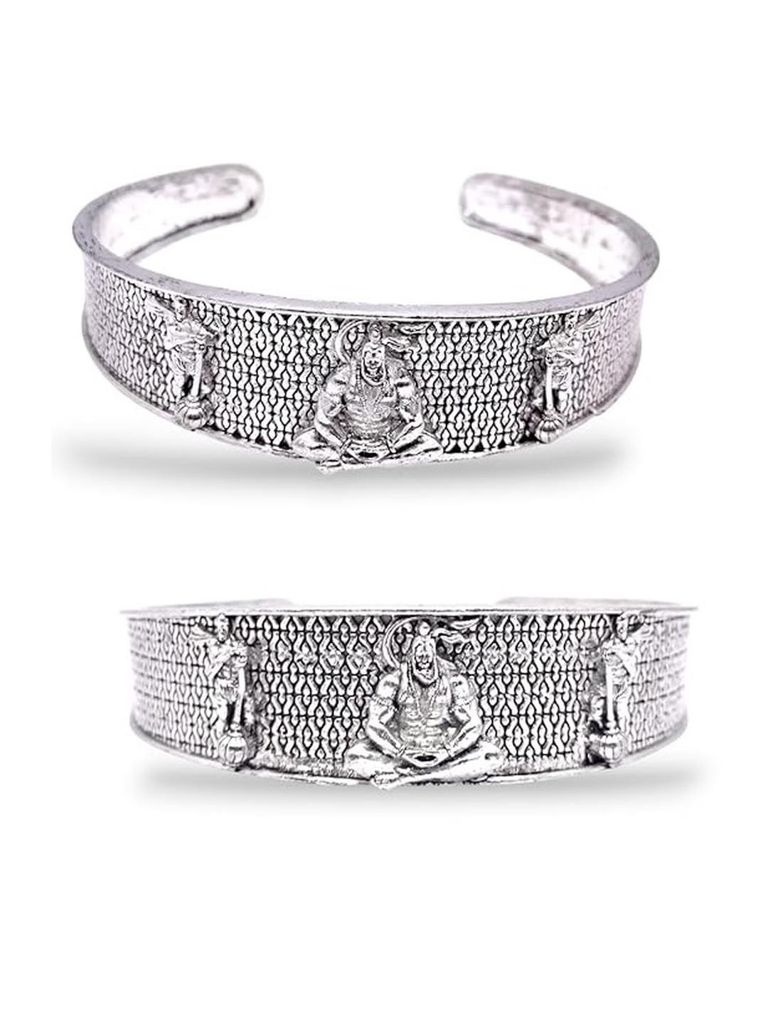 Uniqon Pack Of 2  Stainless Steel Mesh Half Bracelet