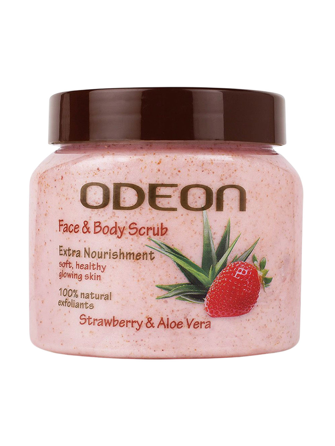 ODEON Nourishing Strawberry & Aloe Vera Face & Body Scrub- 300 ml