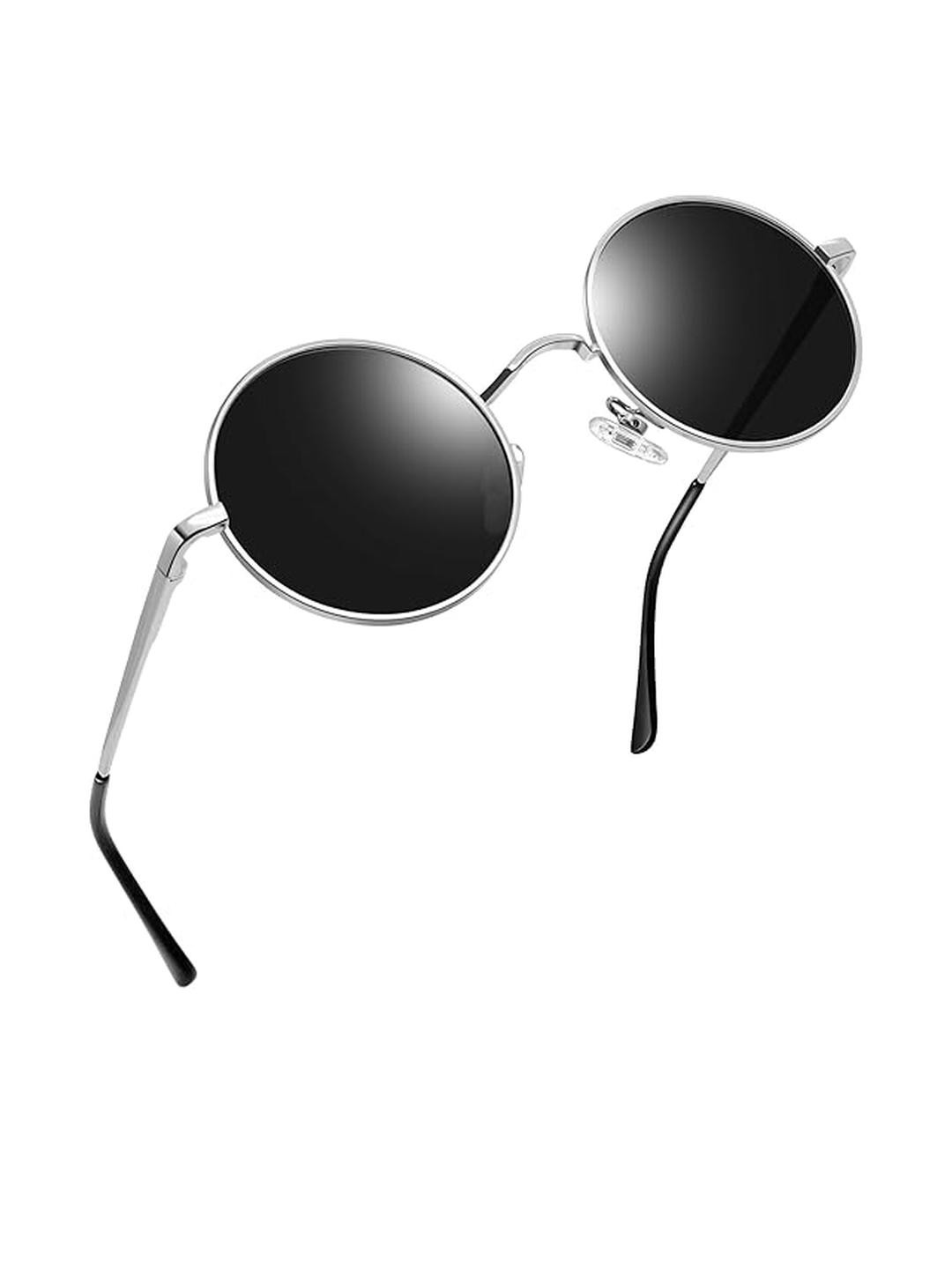Arzonai Unisex Black Round Sunglasses