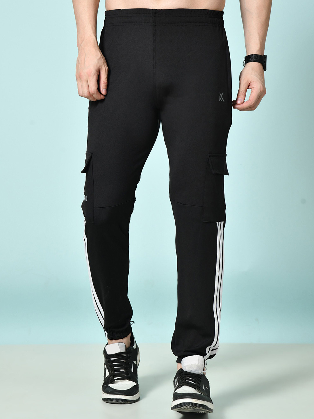 KAIDO Men Striped High Rise Joggers