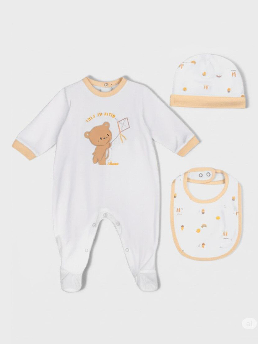 Chicco Infants Pack Of 3 Printed Pure Cotton Baby Apparel Gift Set