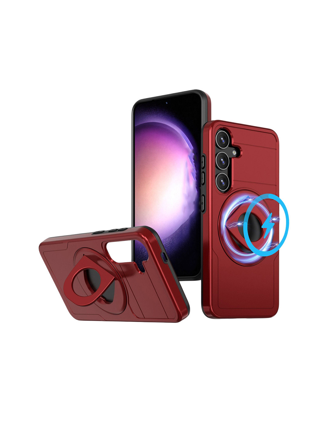 Luxury Kase Solid Samsung Galaxy S25 Plus 5G Magsafe Shockproof Rugged Back Case