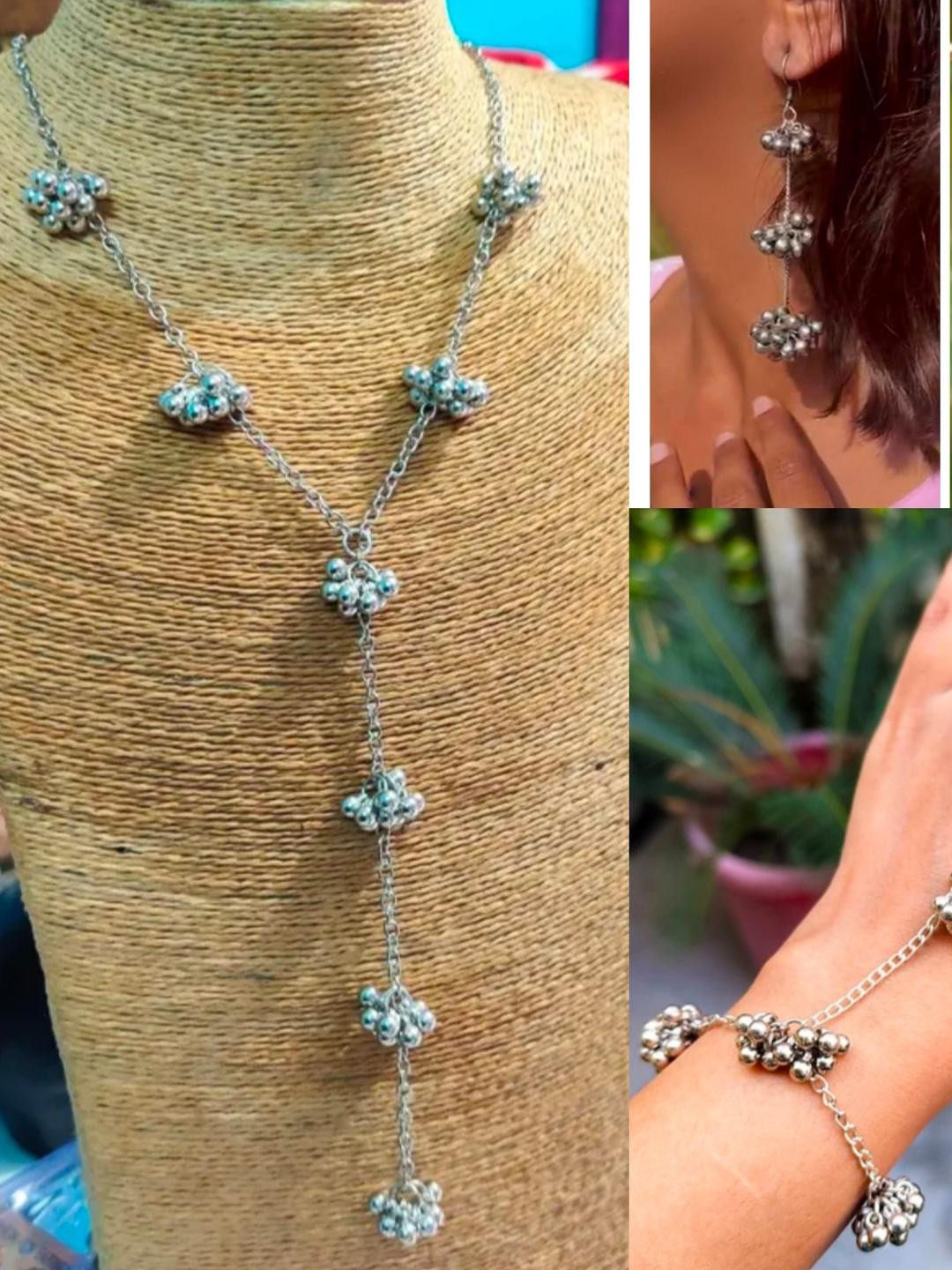 ISLANA Silver-Toned Alloy Jewellery Set
