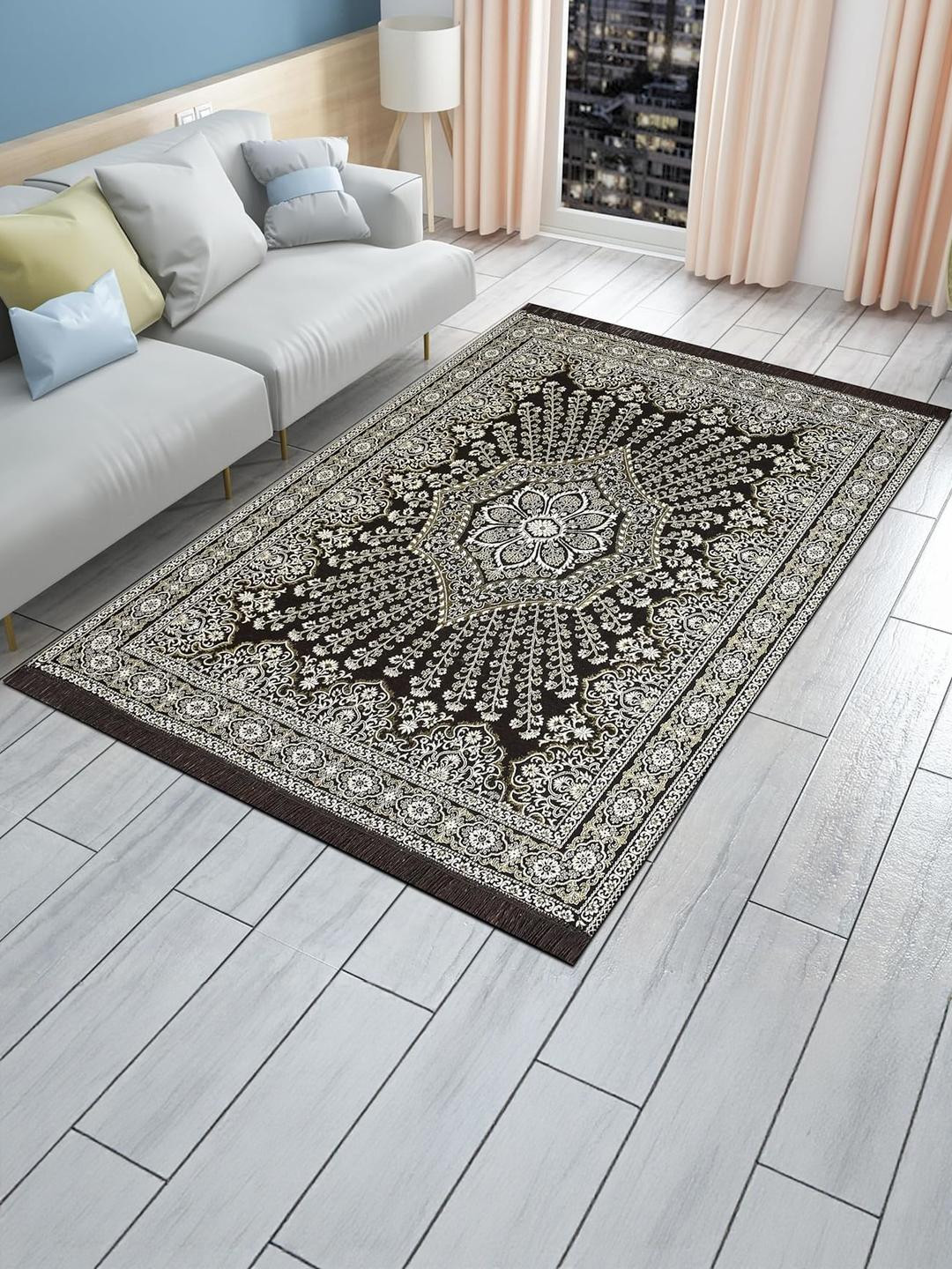 Furnishing Hut Floral Superfine Cotton Carpet