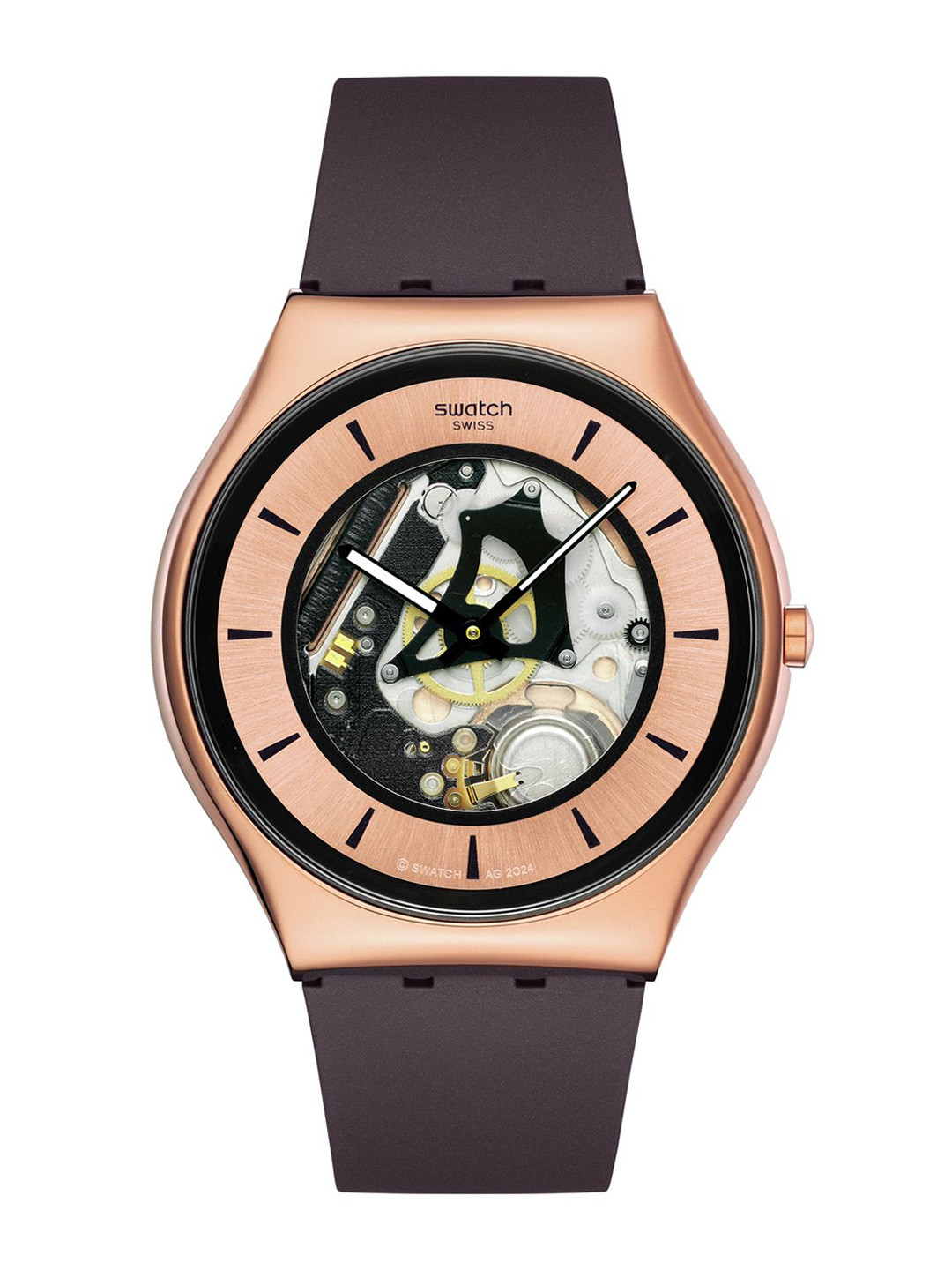 Swatch Unisex Skeleton Dial & Straps Analogue Watch SS07G107
