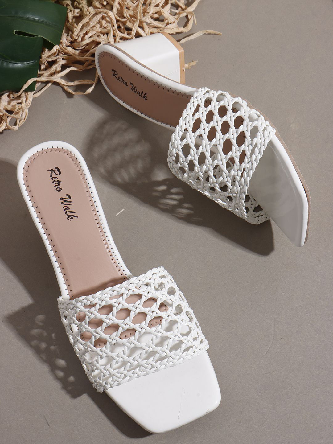 Retro Walk Round Toe Laser Cuts Block Sandals