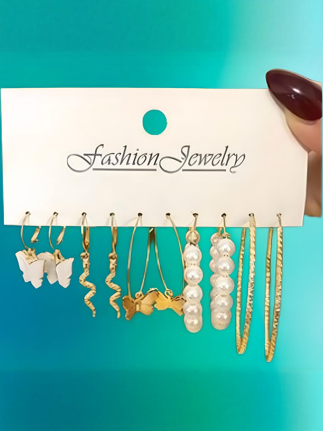 AKISON JEWELS 5 Pair Korean Drop Earrings