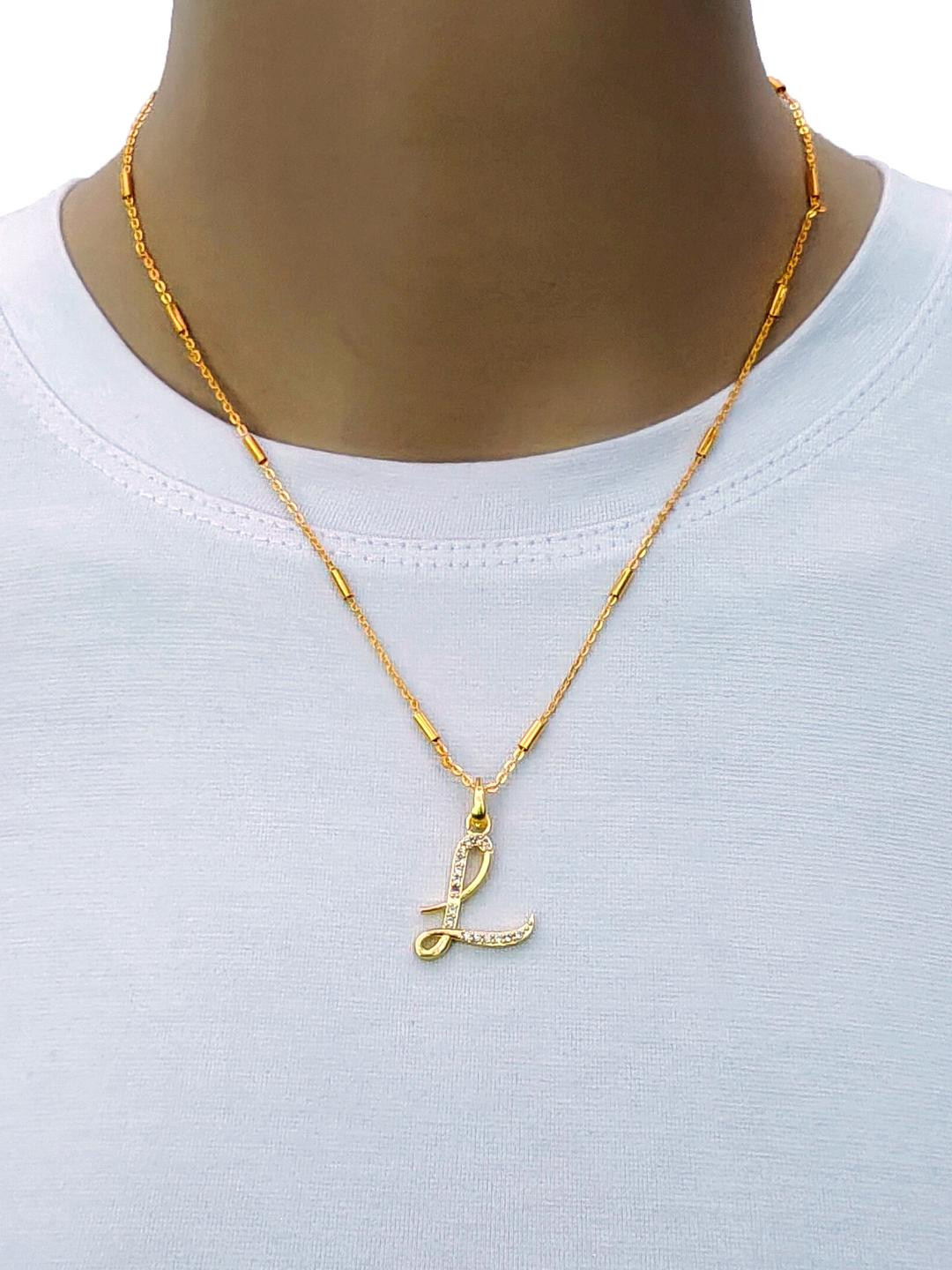 CLONEO Women Gold-Plated L-Shaped Pendant