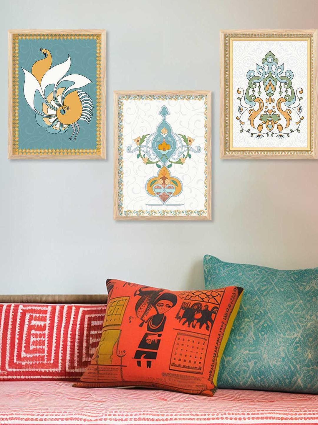 WALLLANE Brown Wood Floral and Botanical Wall Paintings For Living Room Office Bedroom