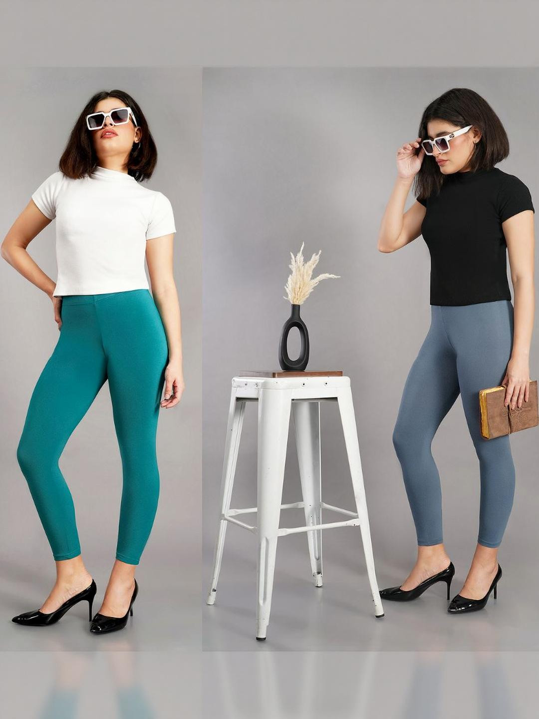 Avaasa by Shruthi Pack of 2 Women's Viscose Rayon Ankle Length Leggings