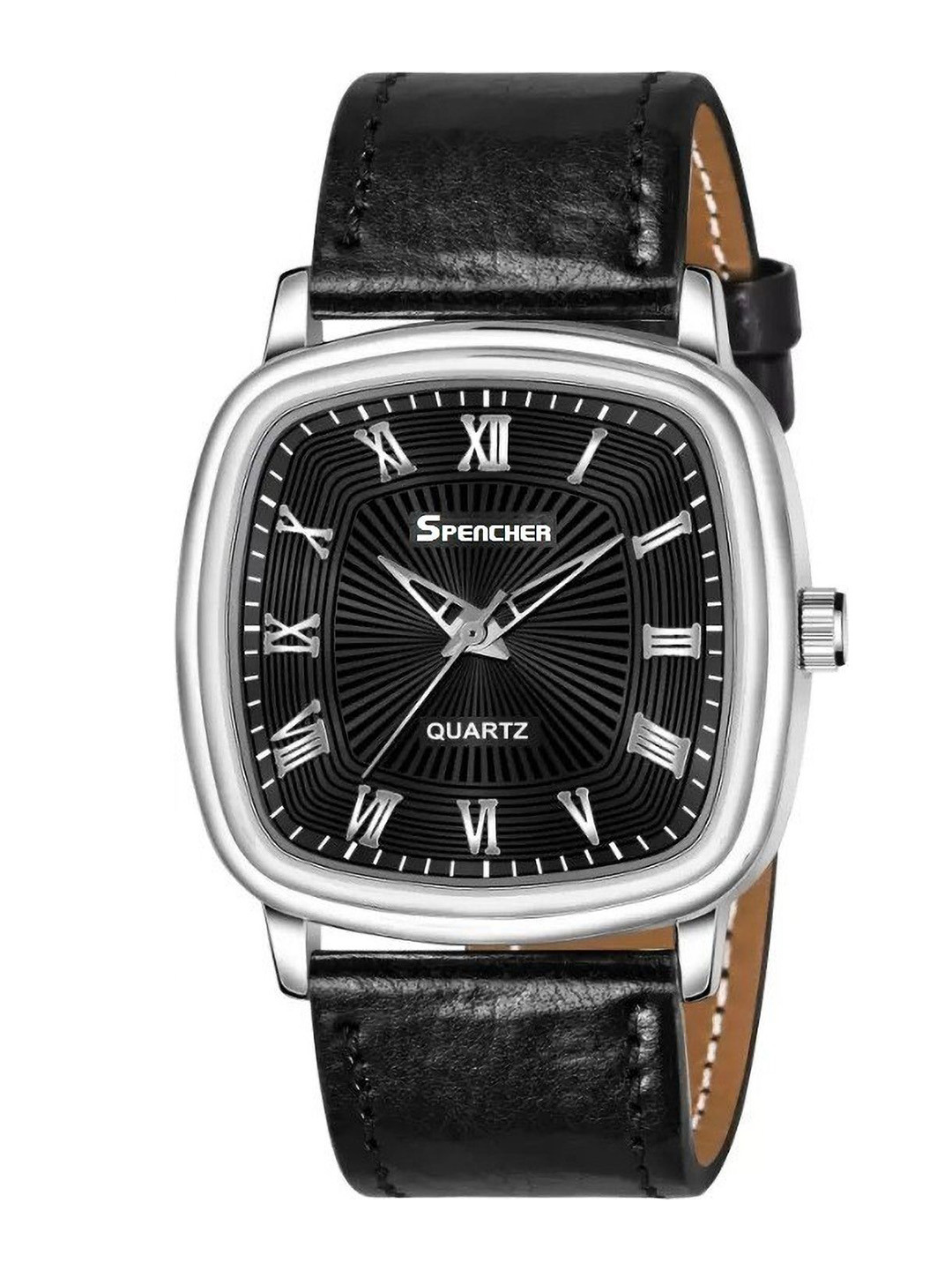 SPENCHER Men Multi Function Watch SW MENOTUS Blak Dial Black Strap Plain