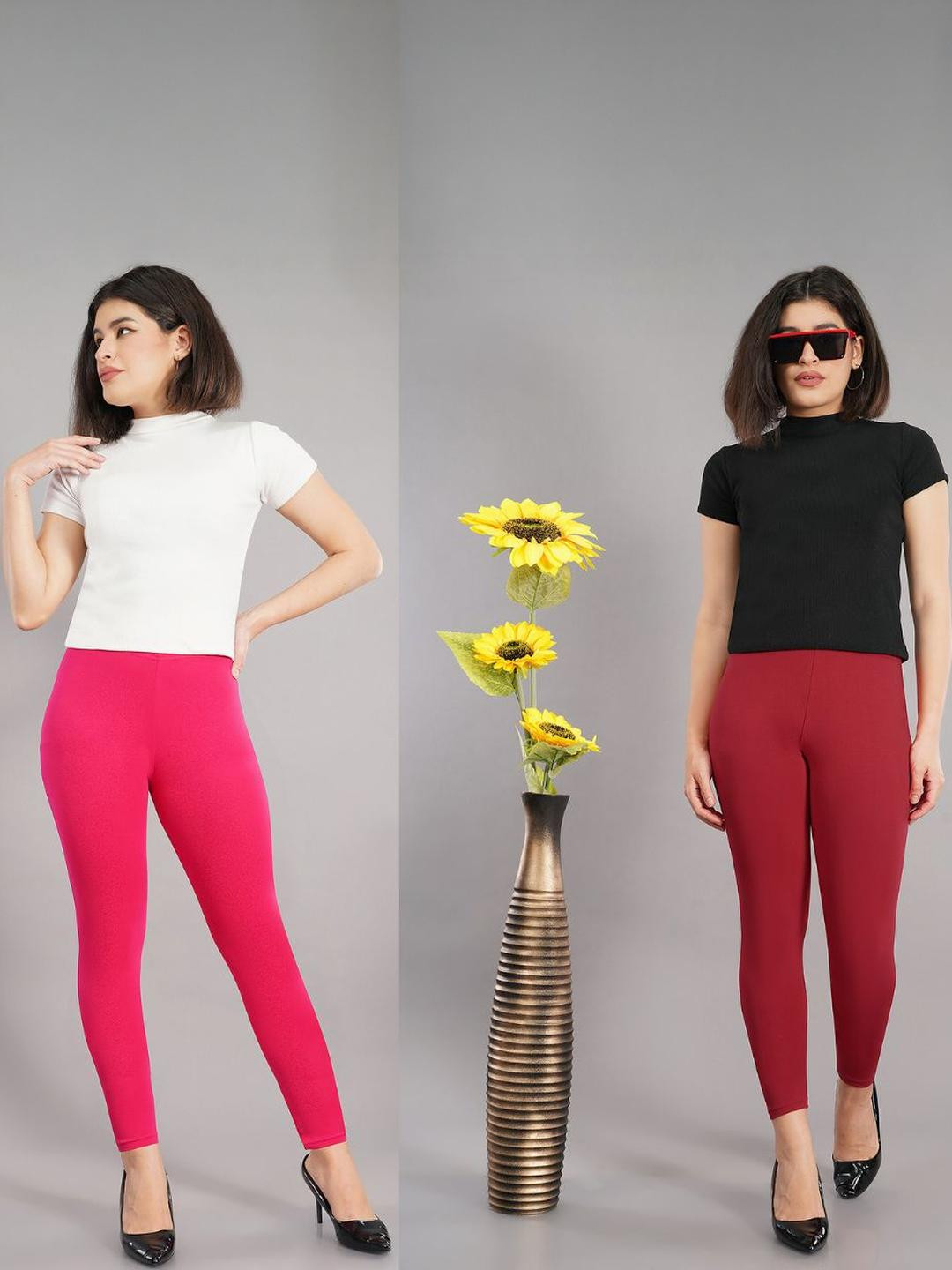 Avaasa by Shruthi Pack of 2 Women's Viscose Rayon Ankle Length Leggings