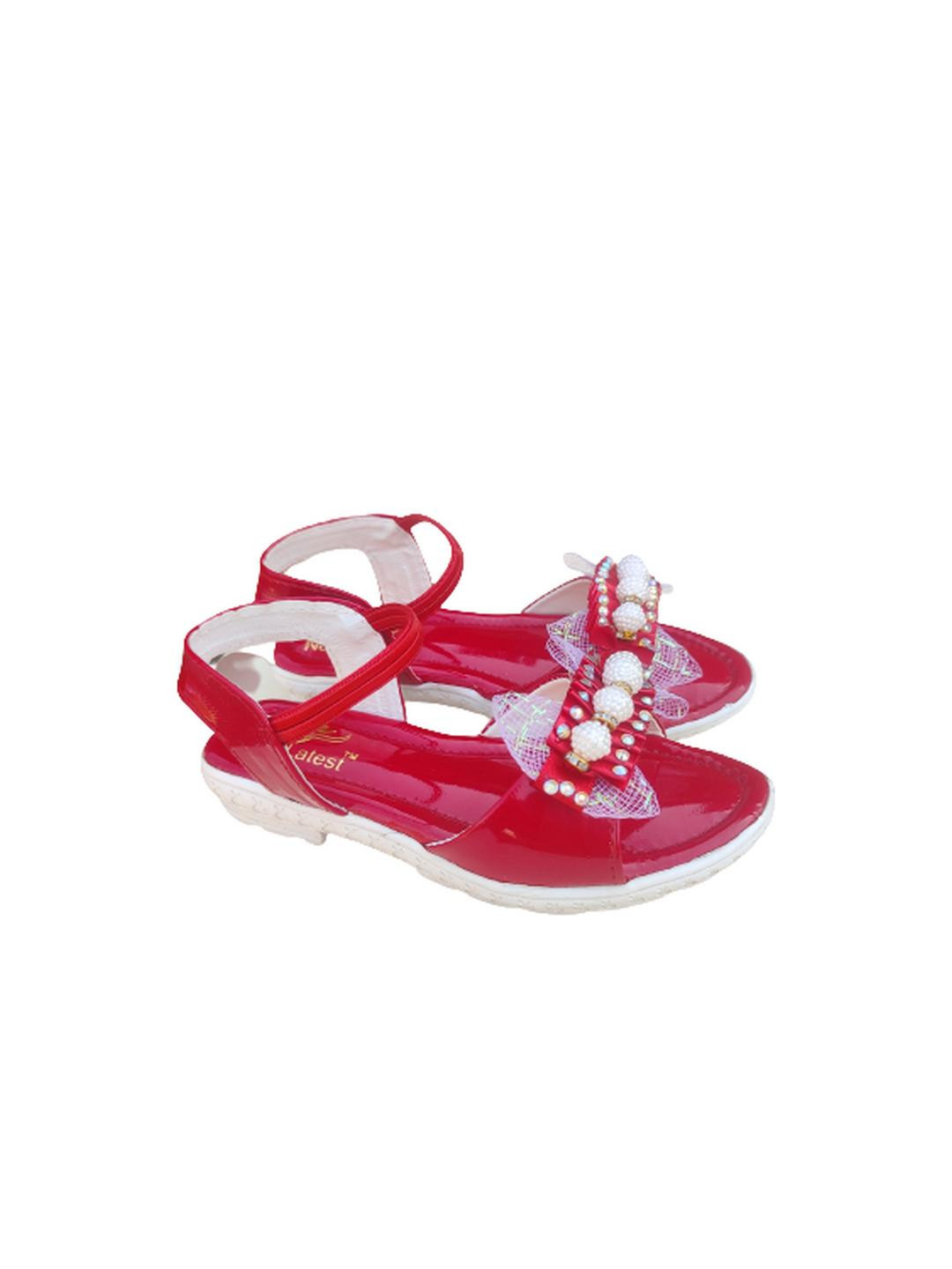 NEW LATEST Girls Red Synthetic Sling Back Flats