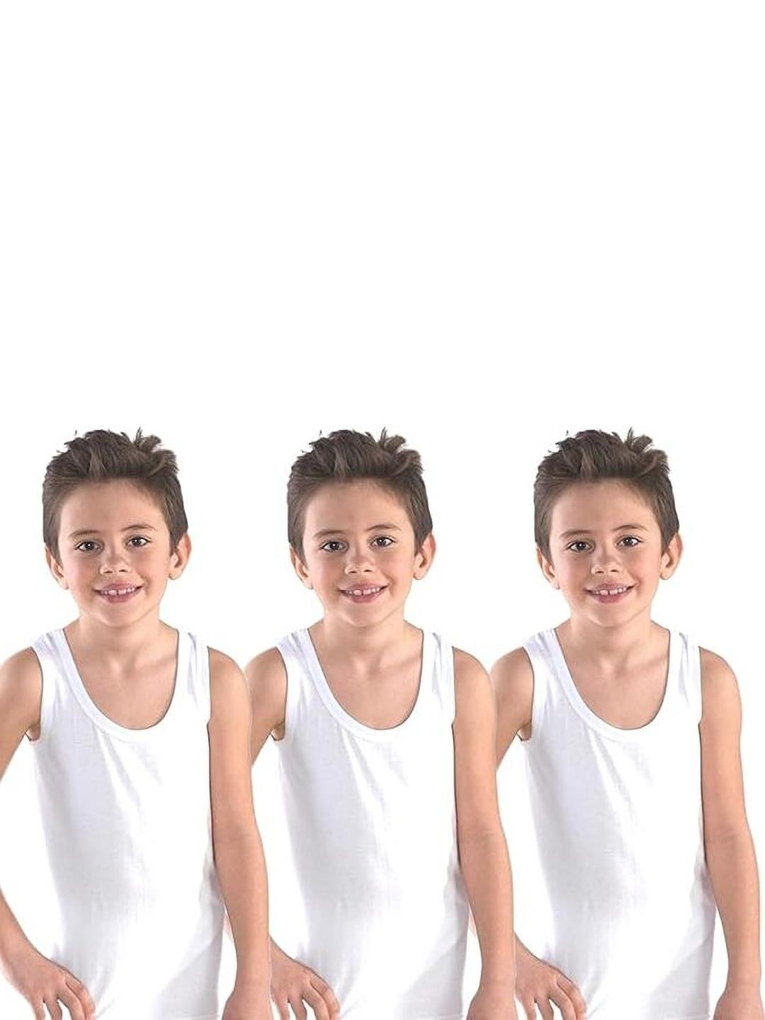 TINY HANDS Unisex Kids Cotton Innerwear Vests - Pack of 3