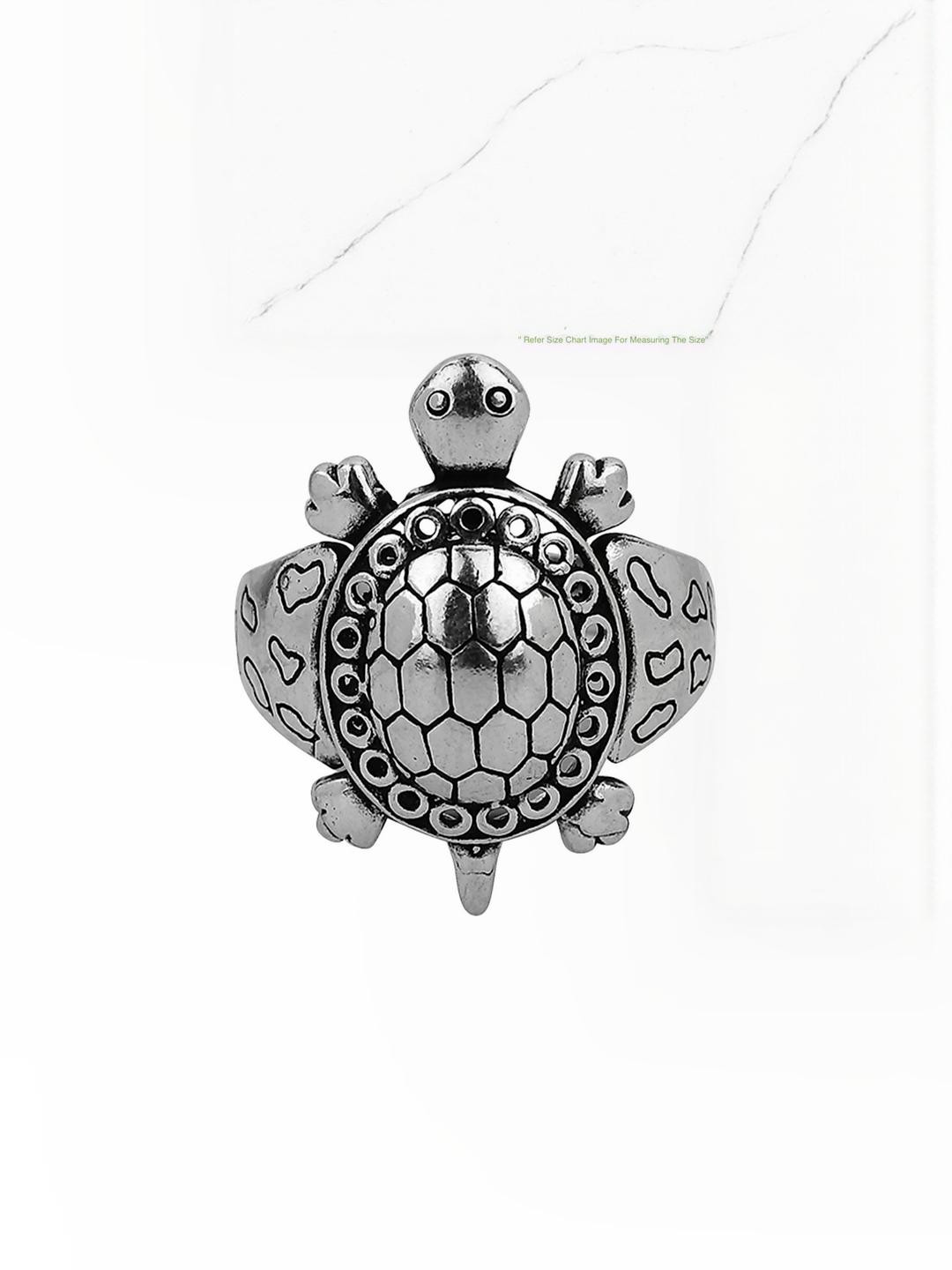 Vaiseema Unisex Silver Turtle Ring
