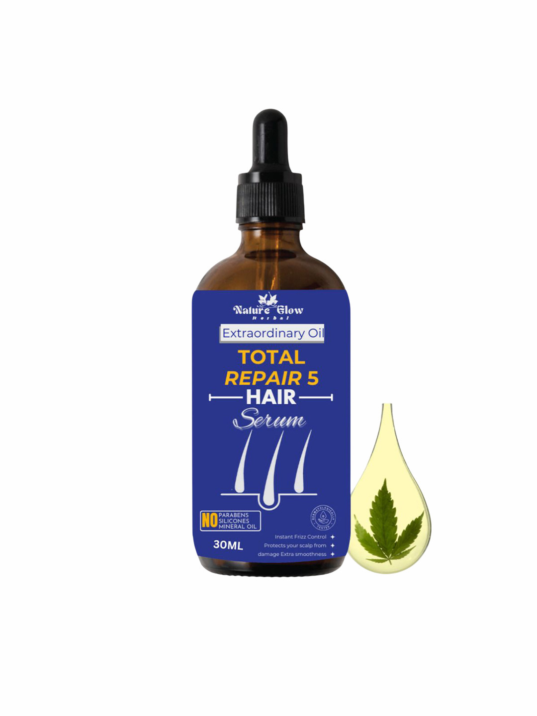 Nature Glow Herbal  Total Repair 5 Hair Serum - 30 ml