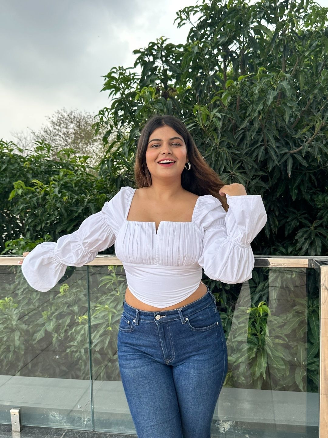 Myclo Square Neck Fitted Crop Top