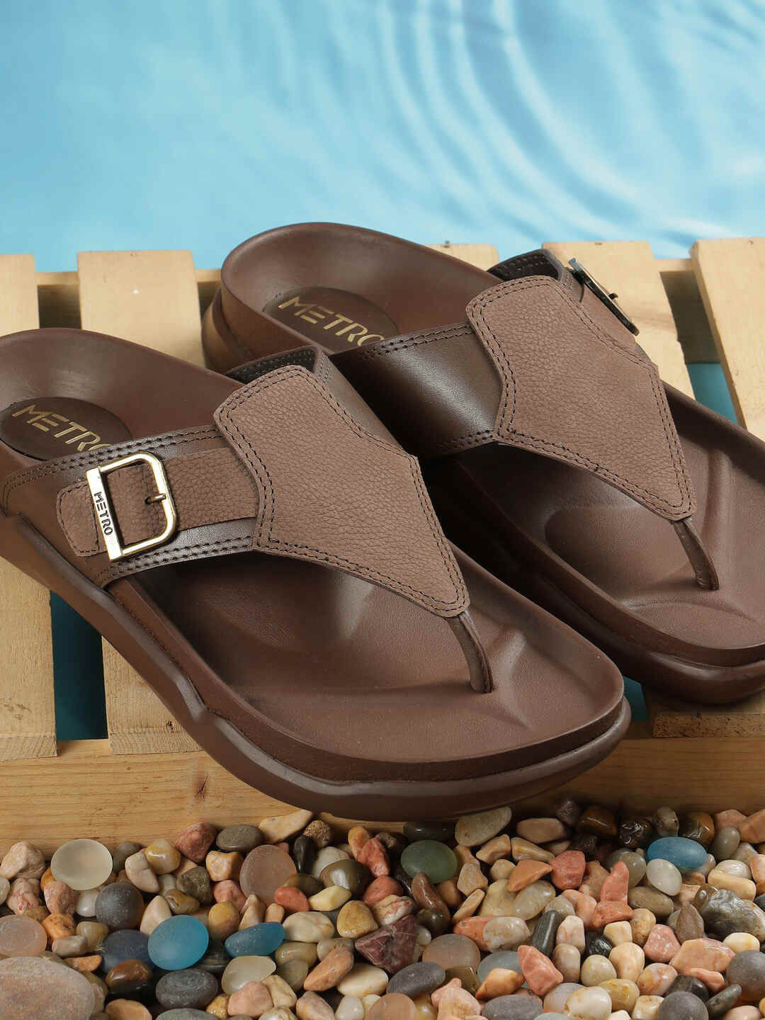 Metro Slip-On Leather Comfort Sandals