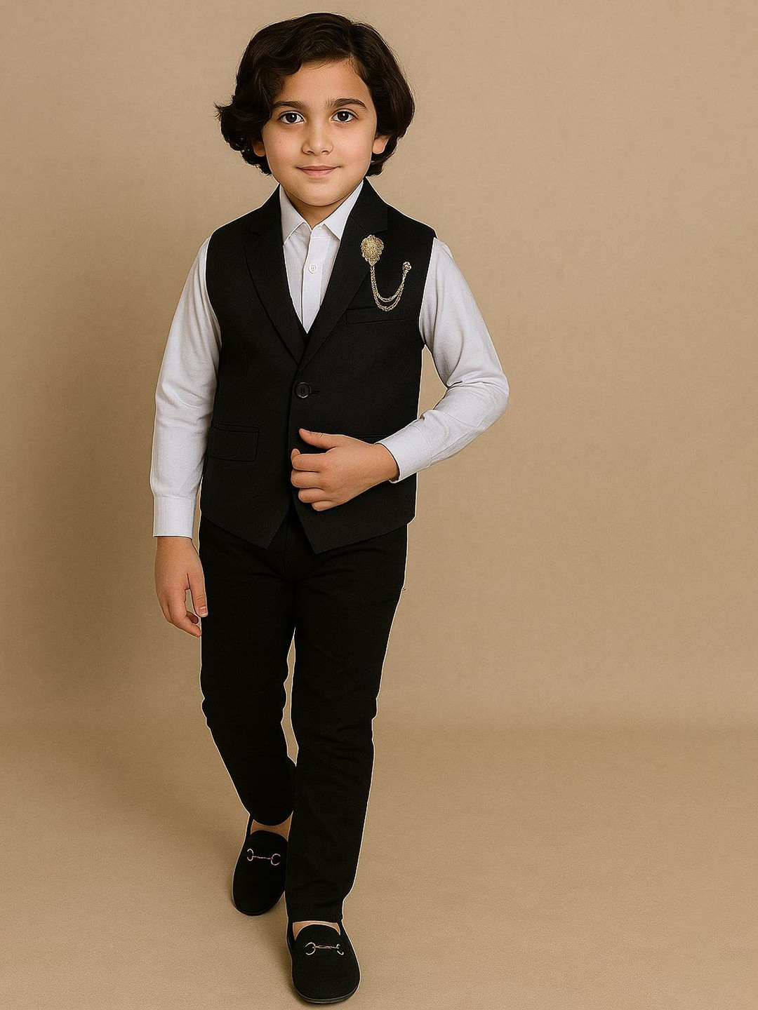 Qitty Boys Tuxedo Waistcoat