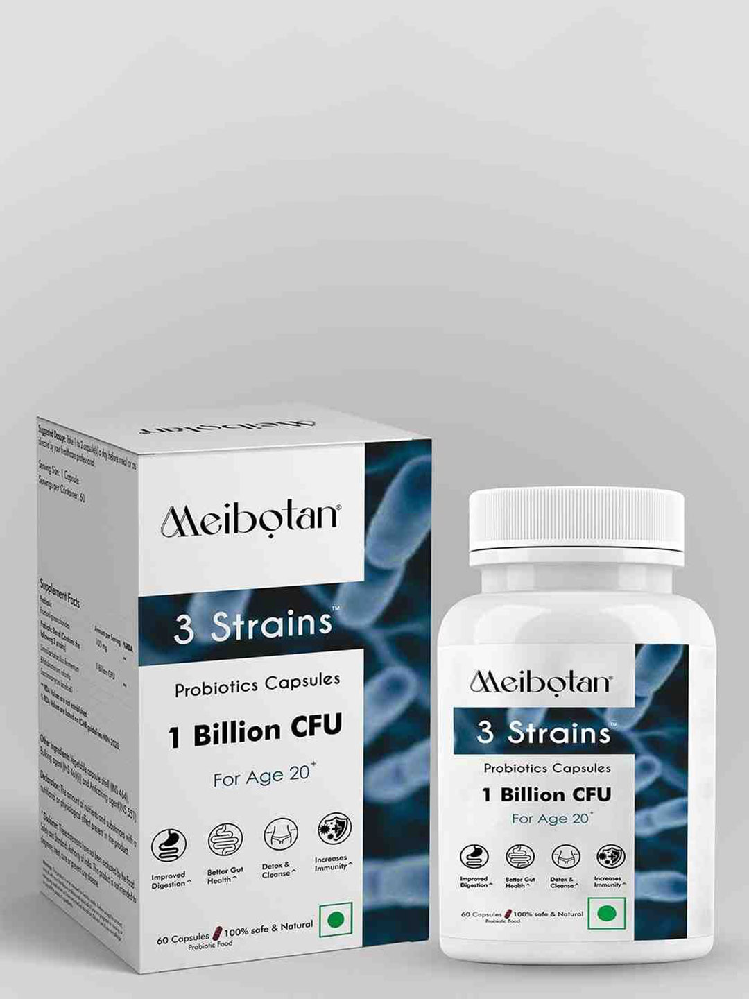 Meibotan 3 Strains Probiotic 1 Billion CFU Capsules - 60 Capsules
