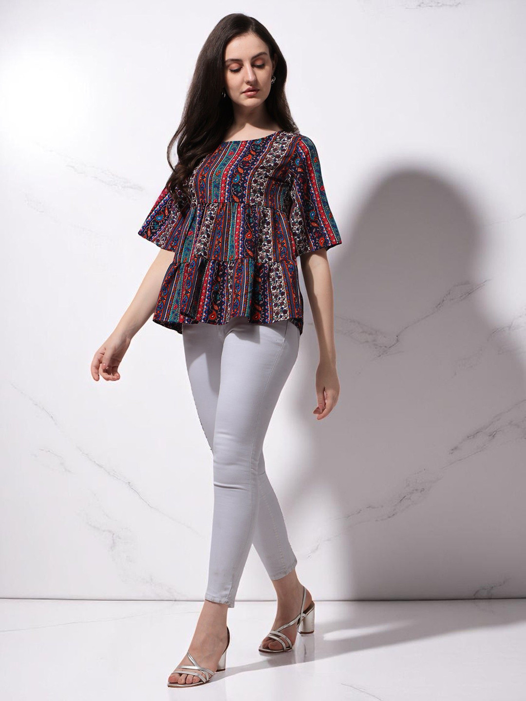OOMPH! FACTOR Women Ethnic Motifs Peplum Top