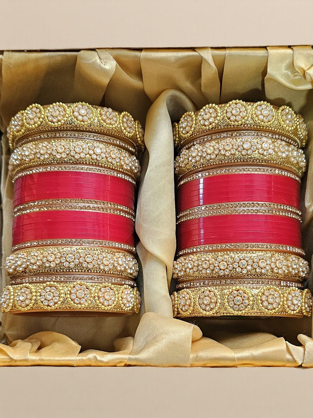 Mehpriye Set of 2 Red Bridal Bangles Set