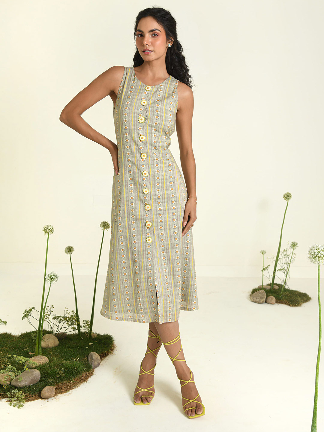 Baise Gaba DAISY DRESS Daydream Collection Women Floral Printed A-Line Midi Dress