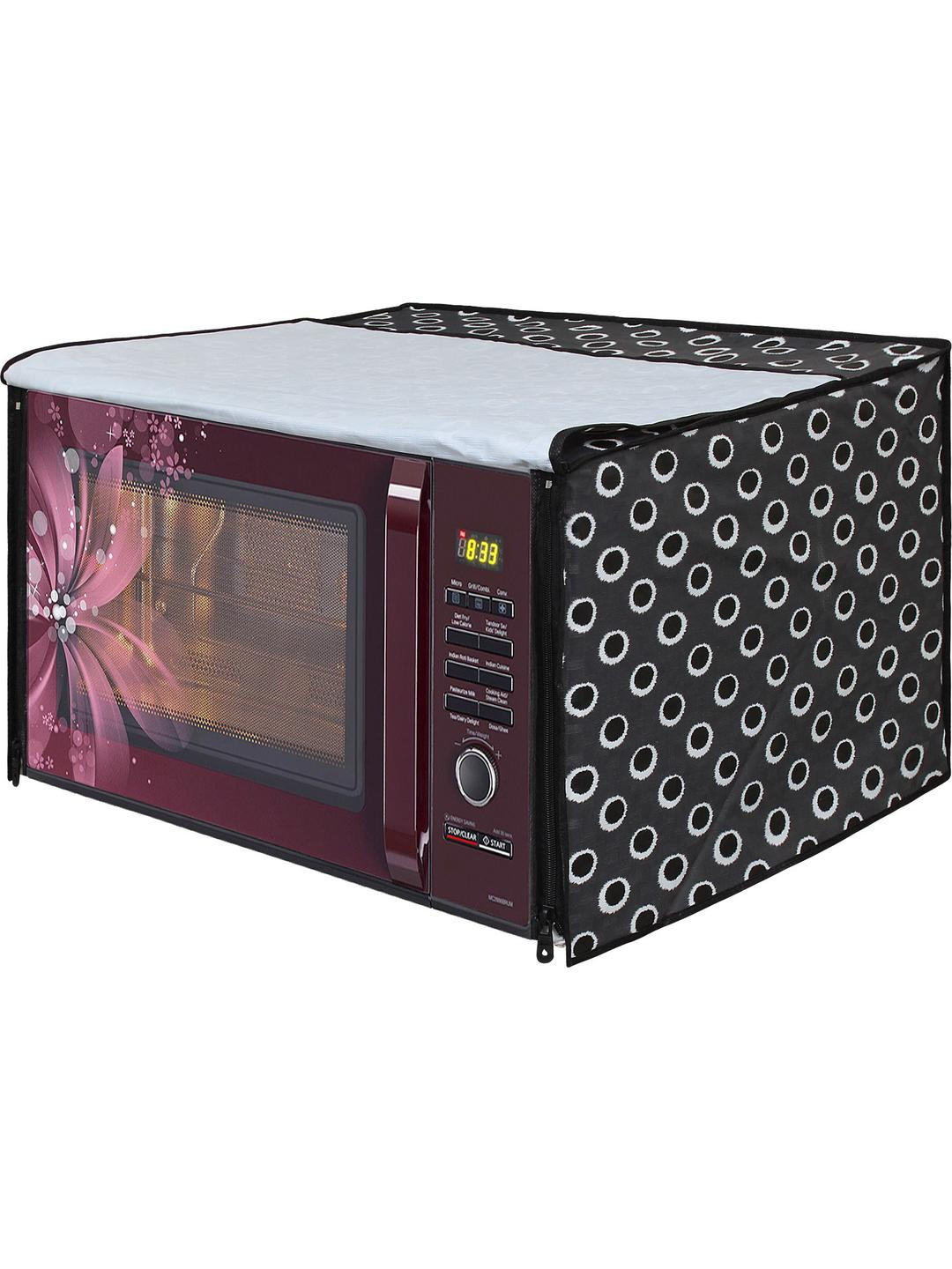 Wings Star Black And White Polka Dot Printed Microwave Oven Covers