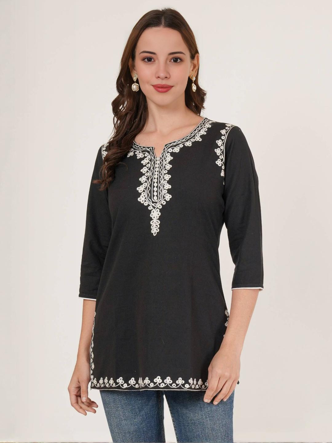 Diktmark Embroidered Kashmiri Cotton Kurti