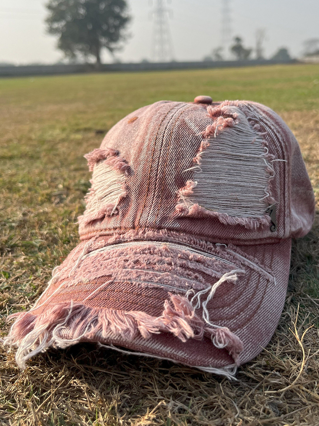 The Sea Horse Men Distressed Denim Baseball Cap