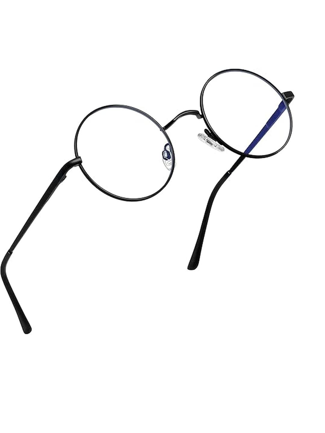 Arzonai Unisex Black Lens & Black Round Sunglasses with UV Protected Lens
