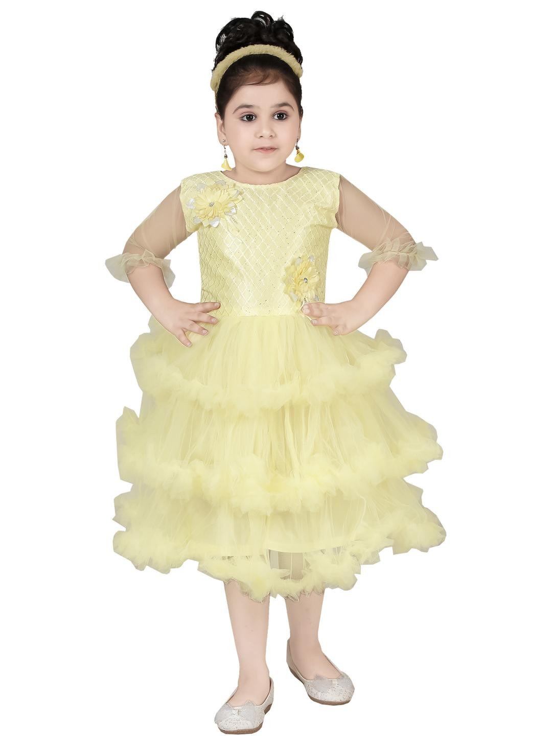 KJD Yellow Cotton Dresses