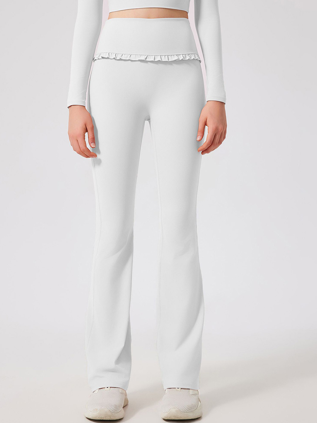 LULU & SKY Women Slip On Mid-Rise Flared Trousers
