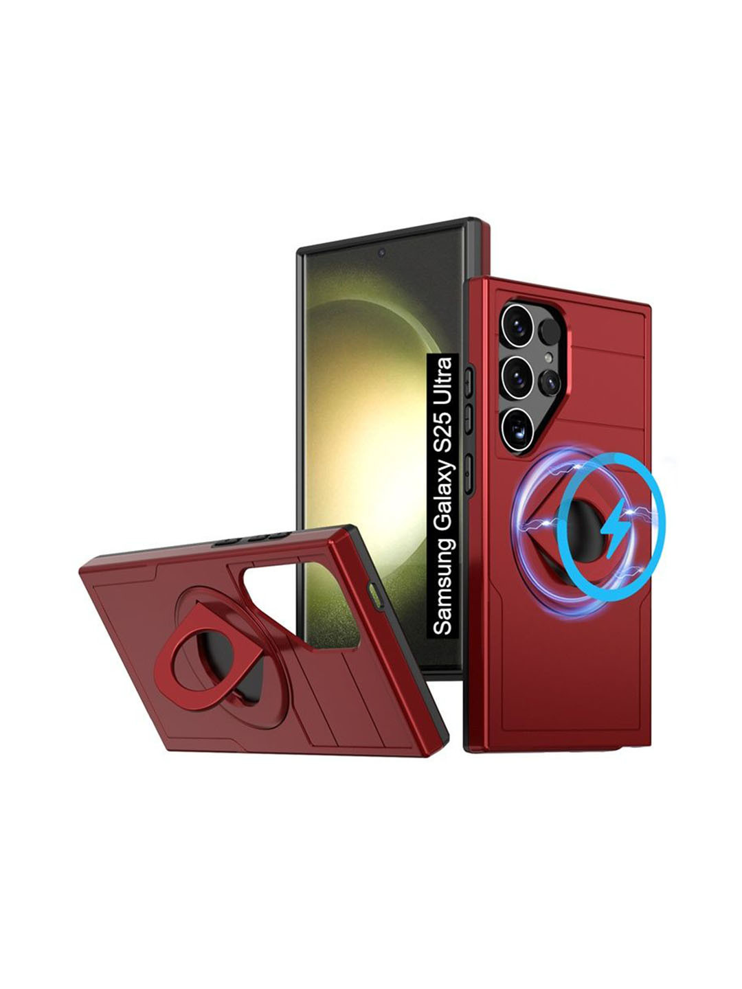 Luxury Kase Solid Samsung Galaxy S25 Ultra 5G Magsafe Shockproof Rugged Back Case