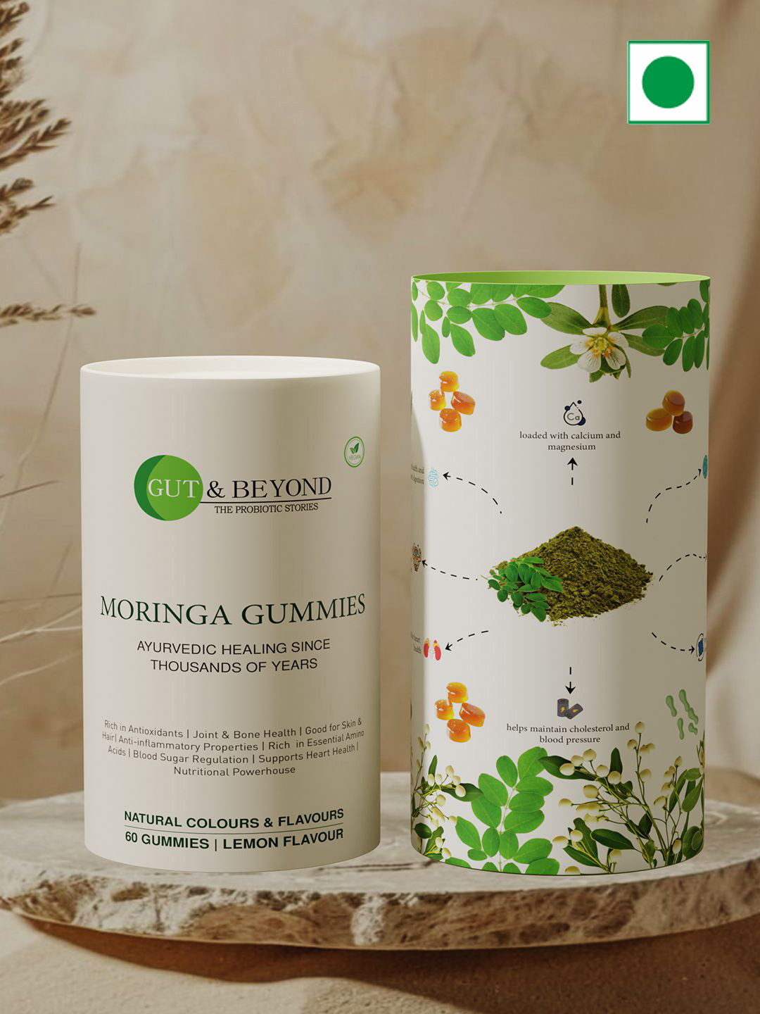 GUT & BEYOND Moringa Gummies - 60 gummies - Lemon Flavor