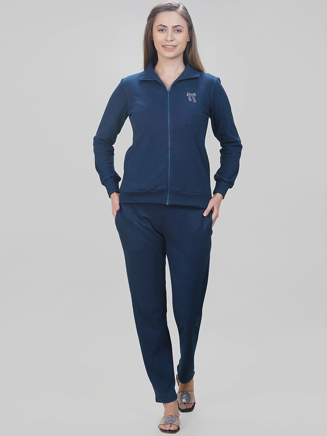 She N She High Neck Sweatshirt With Trouser Co-Ords