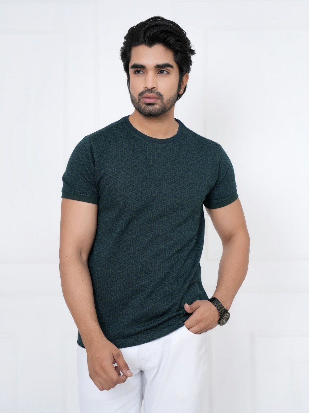 ARBOUR Printed Slim Fit Cotton T-shirt