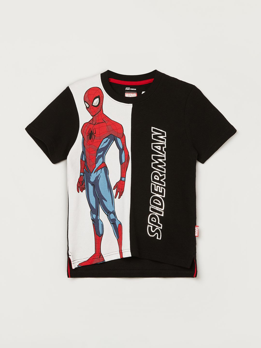 Fame Forever by Lifestyle Boys Spider-Man Printed Round Neck Short Sleeves Cotton T-shirt