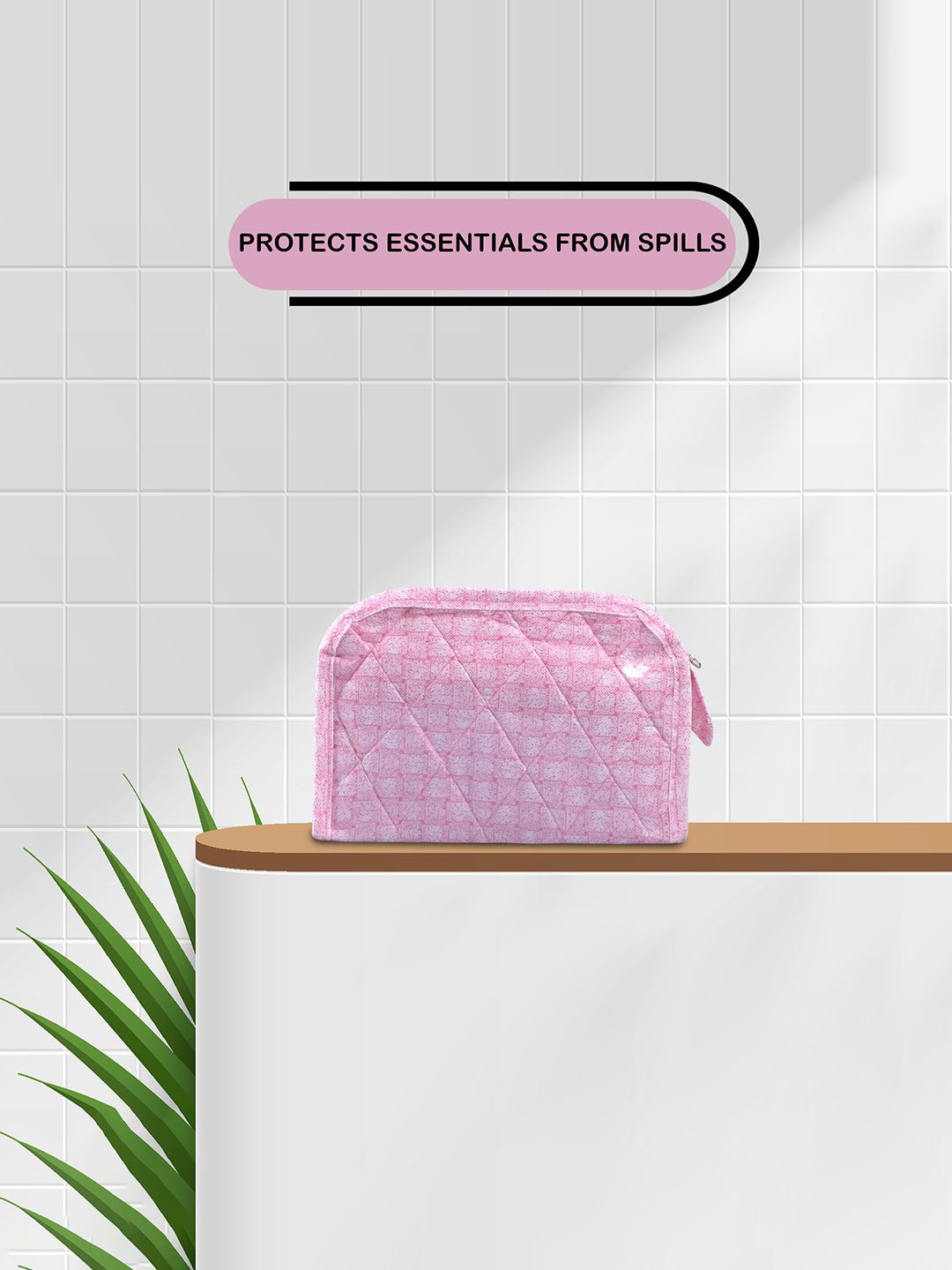 Kuber Industries Pink & White Printed Pouche Jewellery Organiser