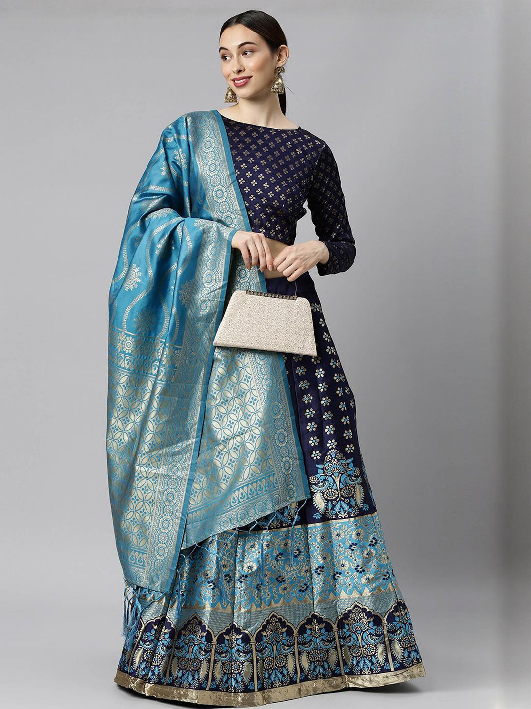 Mr Y Embellished Semi-Stitched Lehenga & Unstitched Blouse With Dupatta