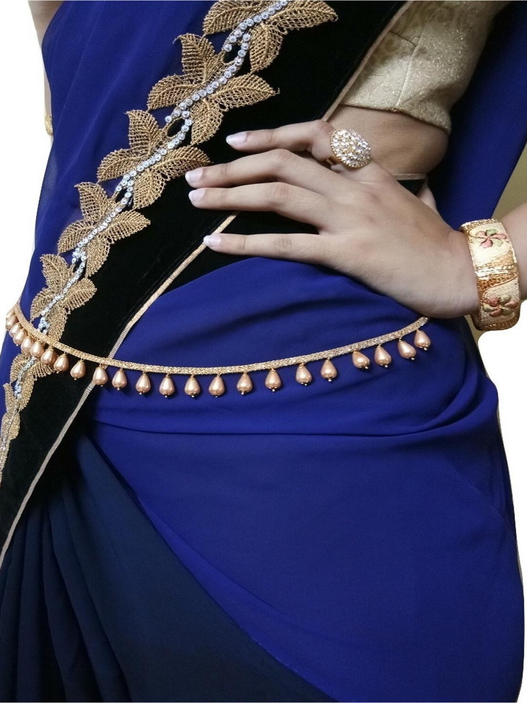 WomenSky Women Beads Studded Waist Chain Saree Accessory