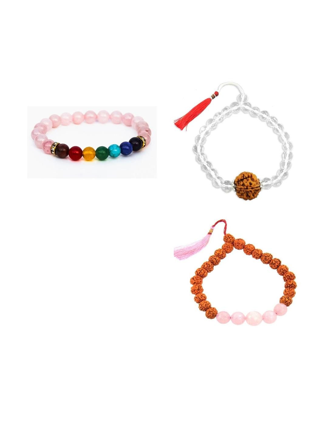 Divine souvenirs Set Of 3 Unisex Rudhraksh Beaded Bracelets