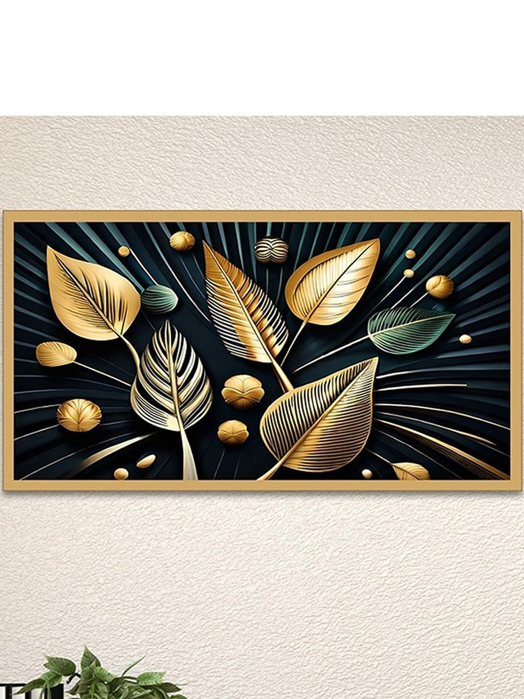 DEKORSTATION Gold-Toned Home Decor Canvas Wall Paintings